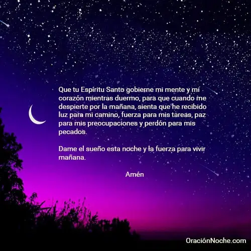 Oraciones de la noche antes de dormir