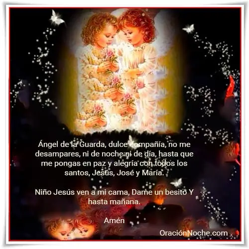 Oraciones para la noche antes de dormir para niños