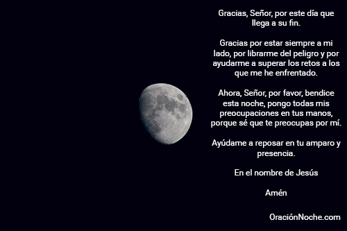 Oración de la noche antes de dormir
