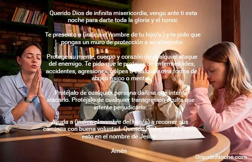 Oración de la noche por los hijos